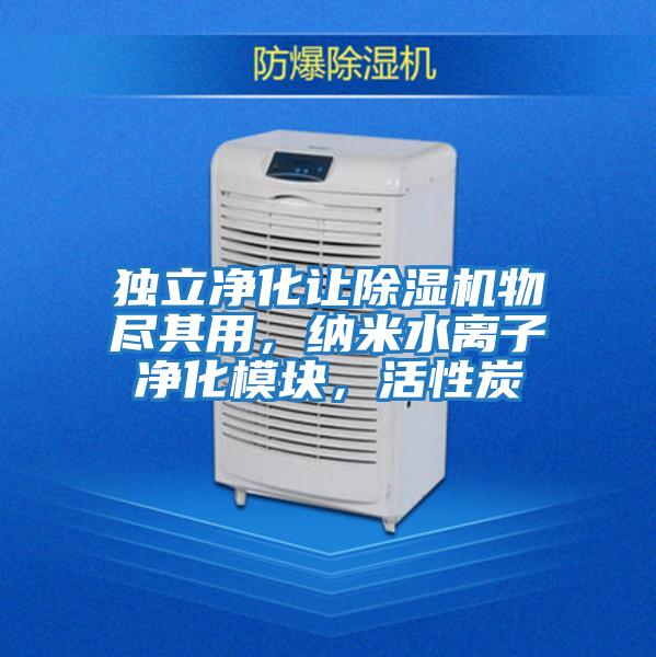 獨立凈化讓除濕機物盡其用，納米水離子凈化模塊，活性炭
