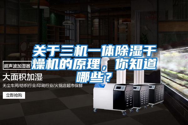 關(guān)于三機一體除濕干燥機的原理，你知道哪些？