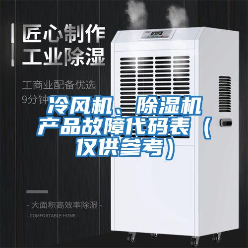 冷風機、除濕機產品故障代碼表（僅供參考）